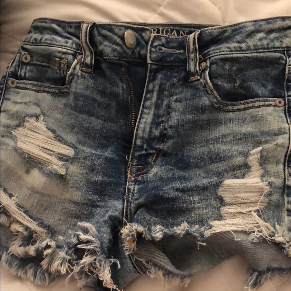 dark wash denim shorts